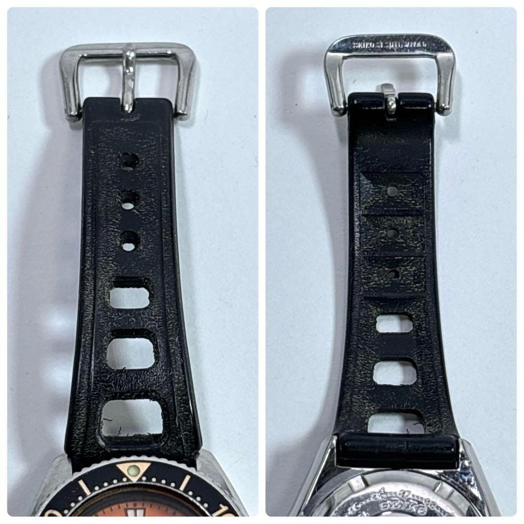 Used [New battery operation] Seiko Diver Watch Rotating Bezel Orange Boy Watch