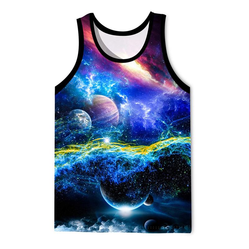 Colorful Smokes 3D Print Tank Top For Men Summer Casual Sleeveless T Shirt Colorful Graphics Tops Street Loose Quick Dry Vest