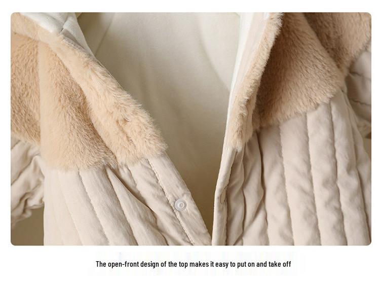 Детский зимний комбинезон-слип с капюшоном из кроличьего флиса - Толстый уличный костюм для малыша