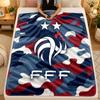 Flannel BlanketFrance Football Warm Soft Throw Blanket for Indoor Sofa Bed Living Room Use
