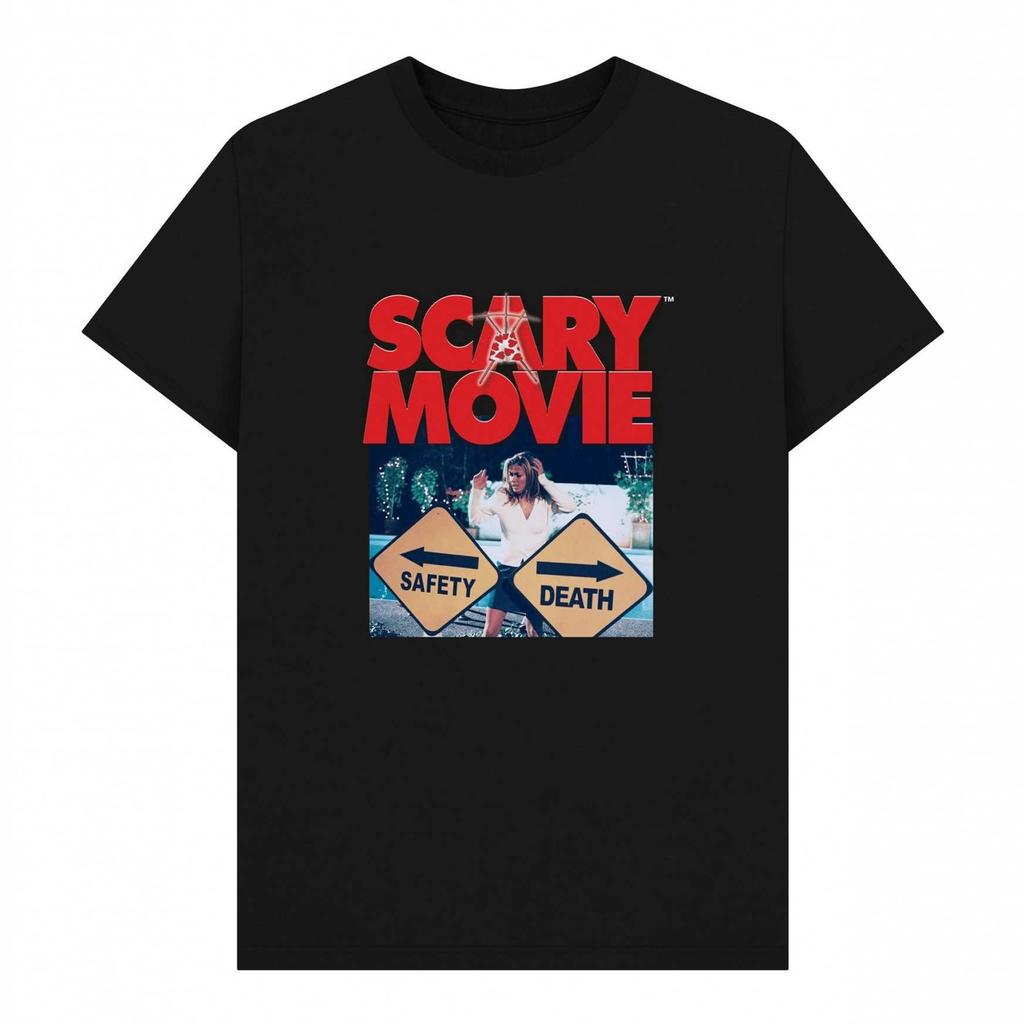 Scary Movie Unisex Adult Safety Vs Death T-Shirt