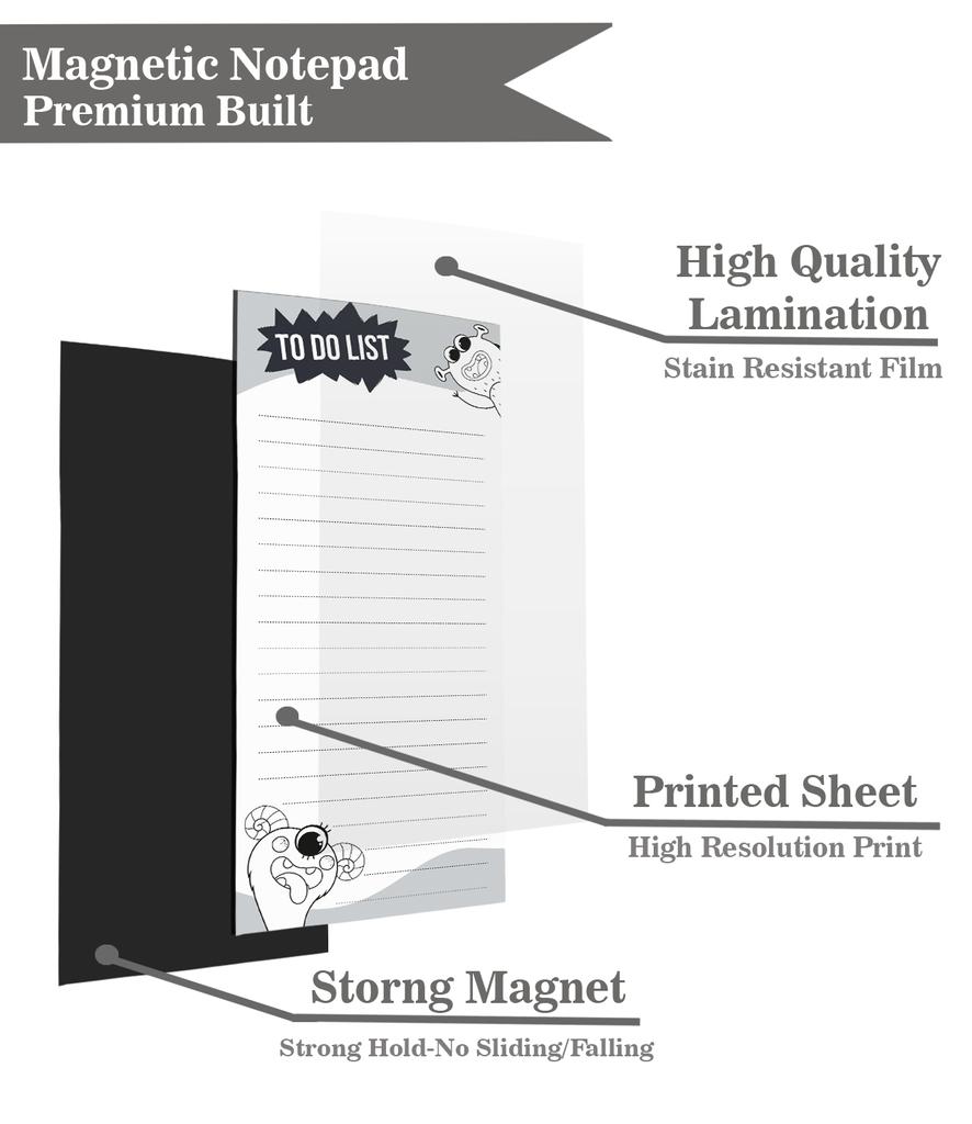 Inkdotpot Упаковка из 6 забавных магнитных списков для сухого стирания на холодильнике, протирание без пятен, быстрые заметки, доска для покупок и список продуктов на холодильник