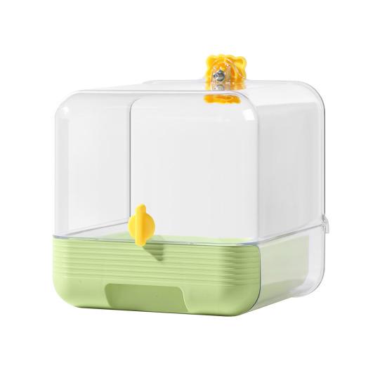 Кормушка-клетка для птиц без беспорядка 2 в 1 Прозрачная купалка для попугайчиков с нижним ящиком Многофункциональная душевая кабина для волнистых попугайчиков Попугайчиков Маленьких Попугаев