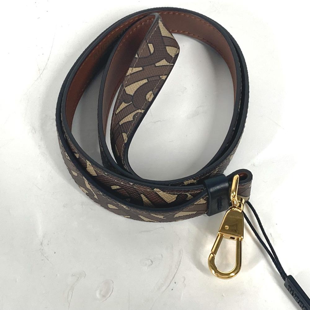 BURBERRY 8025468 TB logo Neck Strap Accessories strap Leather Brown Unused