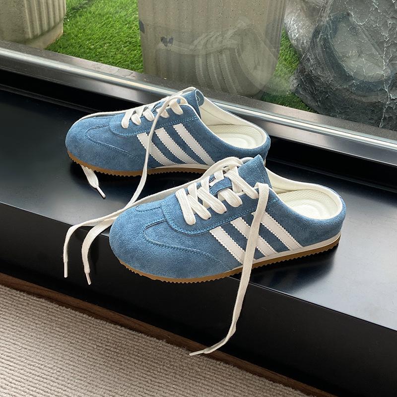 Баотоу полутапочки женские летние 2025 новые супер огонь без каблука желтые немецкие тренировочные туфли ленивые на одной педали женская обувь