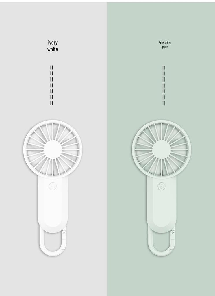 Portable Mini Handheld Fan with Hook - Rechargeable for Outdoor Use