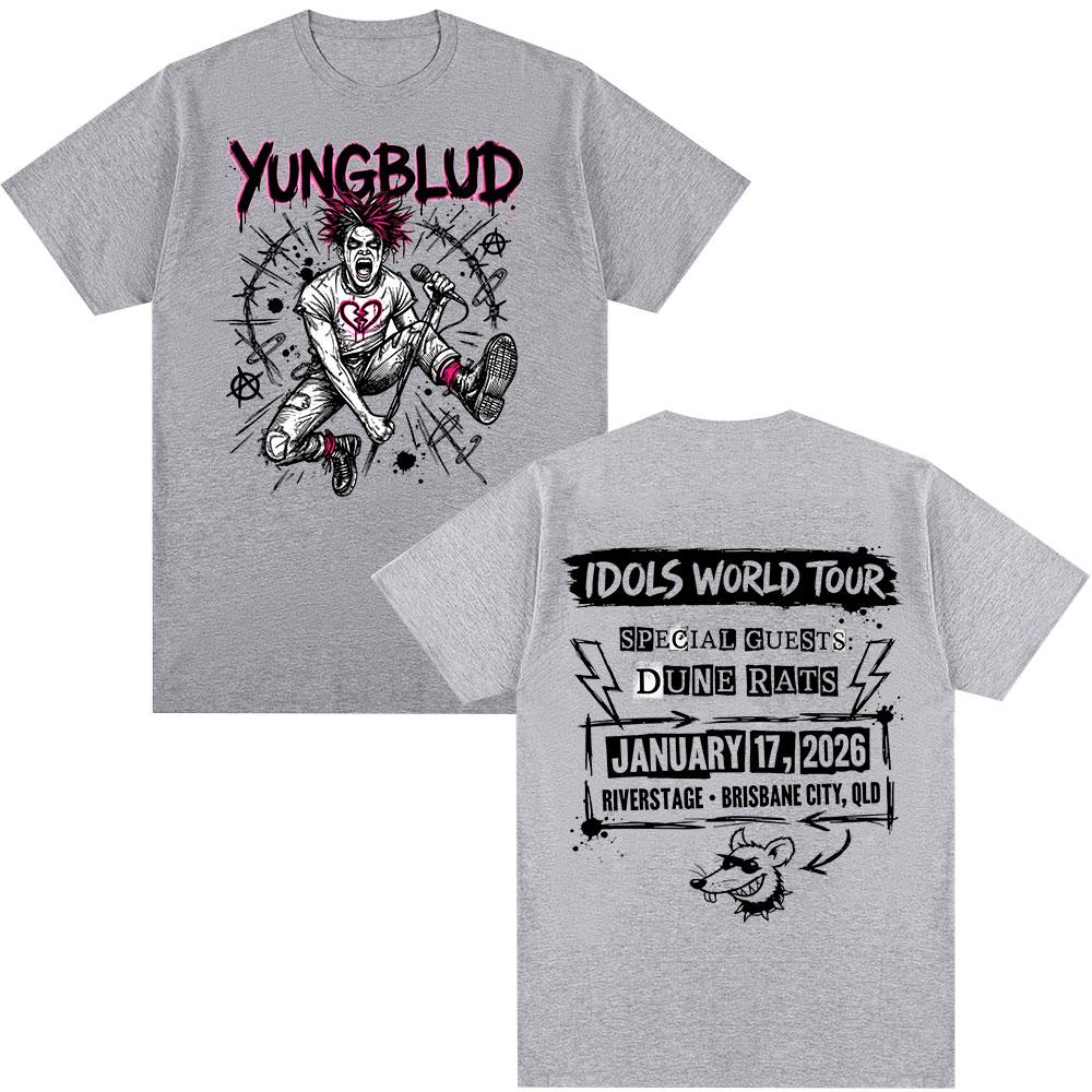 Yungblud IDOLS World Tour 2026 Merch Tshirts Mens Clothing Fashion Short Sleeves Tshirt Cotton Summer Oversized T Shirt Tops