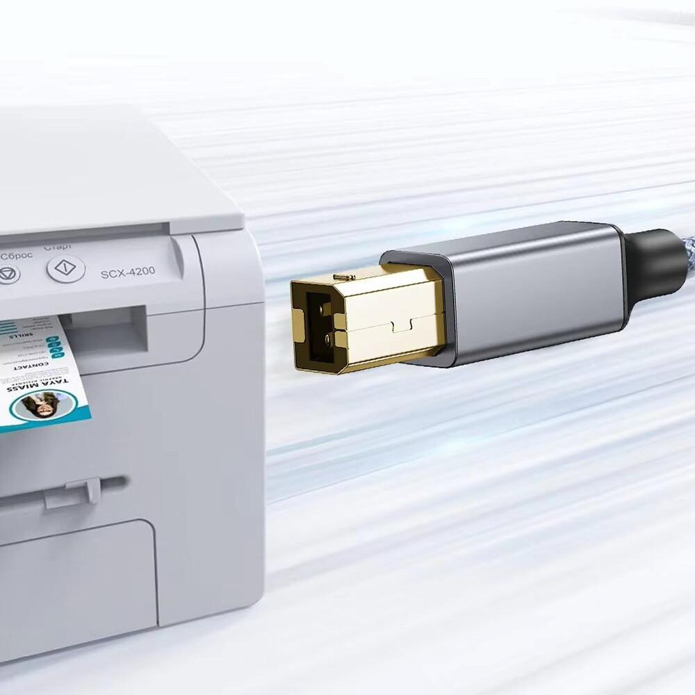 Кабель для принтера SUNROZ USB - USB Type-B Hi-Speed 480Mbps Тканевая оплётка, 3 м (A48753)
