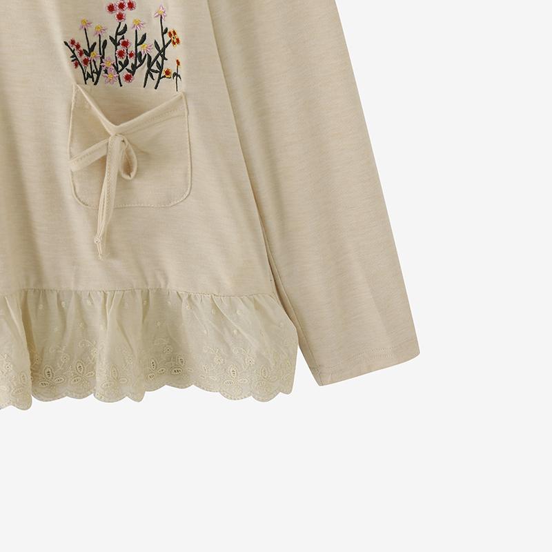 ZANZEA Женские осенние кружевные лацканы с длинным рукавом и принтом футболки