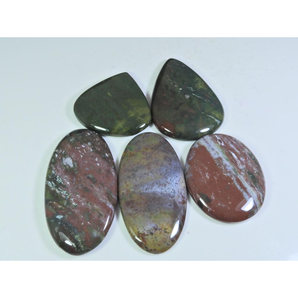 05 шт. Натуральный кроваво-красный кровавик, микс кабошонов, лот рассыпных драгоценных камней 385 карат. A-745