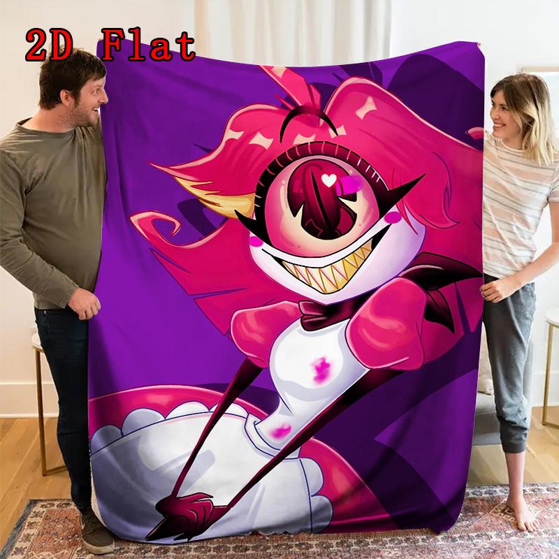 Hazbin Hotel 2D Flat Pattern Flannel Blanket High quality All Seasons Warmth and Comfort Perfect for Christmas Gifts.MMT0918371