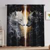 2 штуки черно-белых штор с принтом волка, шторы с кулиской 30*65, для спальни и гостиной, , украшение для дома