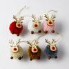 Cute Felt Wooden Elk Xmas Tree Decorations Hanging Pendant Deer Craft Ornament Christmas Decor for Home New Year 2021 Kids Gift