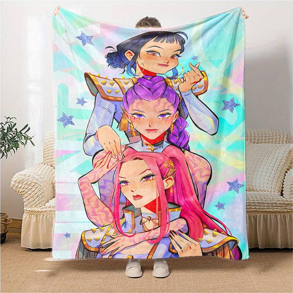 1Pc Fantasy Warrior Girl Blanket For Couch Bed Plush Cozy Fuzzy Blanket Super Soft Warm Blankets For Fall And Winter 0918202