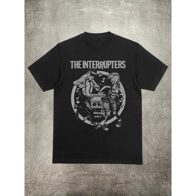 Футболка мужская, хлопок 200 г, с рисунком в виде группы "The Interrupters", с термопереносом, для повседневной носки
