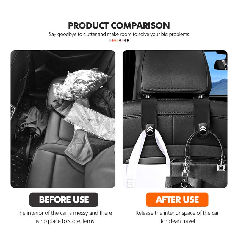 Car Rear Seat Storage Hanging Hook Handbag Clothes Bracket For Citroen C4 C3 C5 C1 C2 C6 VTS C4L DS3 DS4 DS5 Grand Berlingo