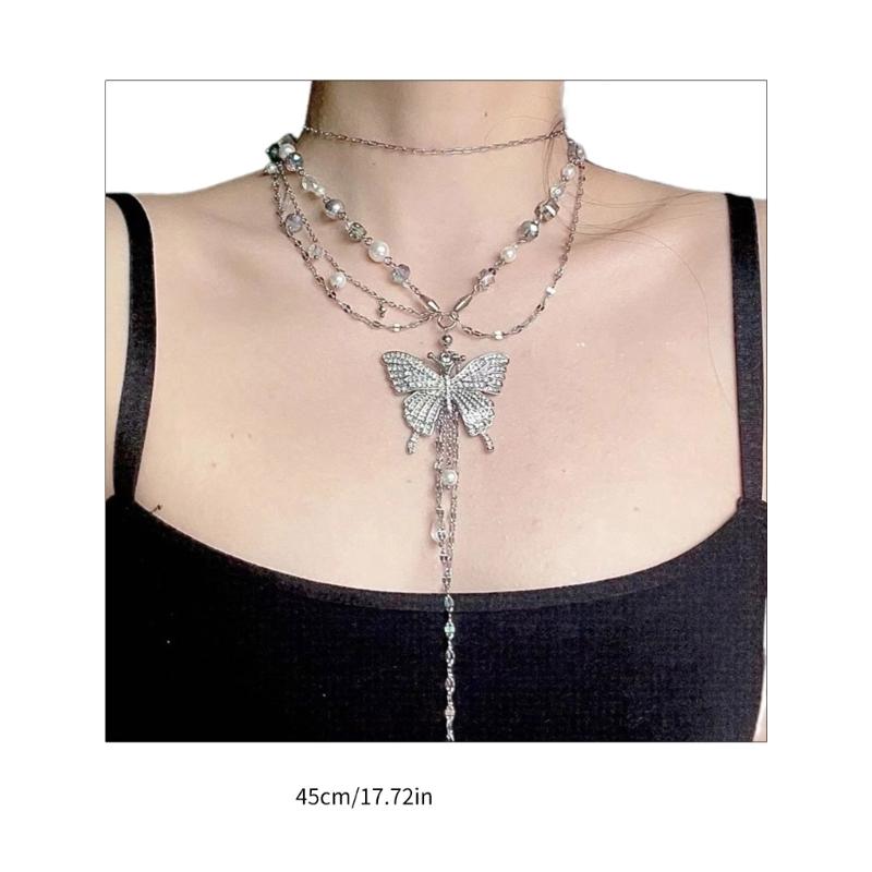 Multi Layer Chain Necklaces Irregular Body Chains Wasit Belt Chain with Butterfly Pendant Fashionable Jewelry Gift