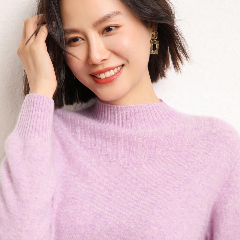 Готовый к носке Кардиган с полуворотником для женщин Осенью и Зимой Новая Кашемировая Вязаная Базовая Рубашка Модный Универсальный Пуловер Свитер