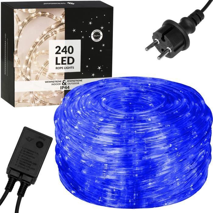Guirlande lumineuse - SPRINGOS - 240 LED - 11,5 mètres - Programmateur 8 fonctions - IP44 - Bleu