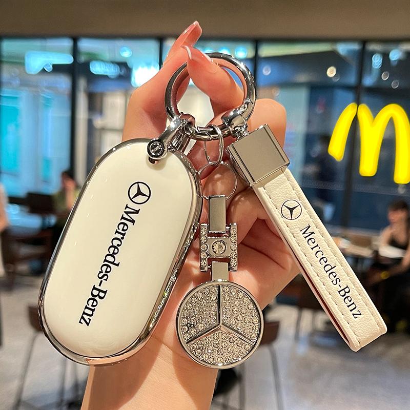 HGQ5 TPU Car Key Case Cover Protect Shell For Mercedes Benz C E S Class GLC ML EQA EQB EQE EQS W204 W212 W221 W206 W223 X254 Sticker