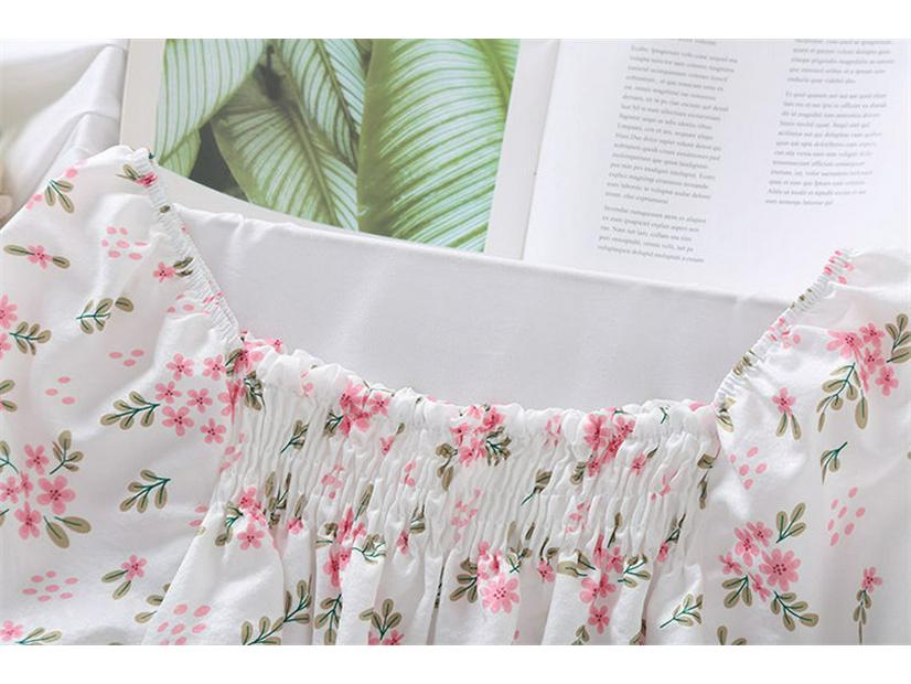 Женская рубашка с цветочным принтом и рюшами - Новый летний стиль Douyin, Приталенная, Милая и Модная