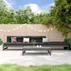 VidaXL Garden Lounge Set 4 Pcs, Bench with Backrest, Furniture Set with Coffee Table Patio Terrace, Rustic, Grey Wood 3186594