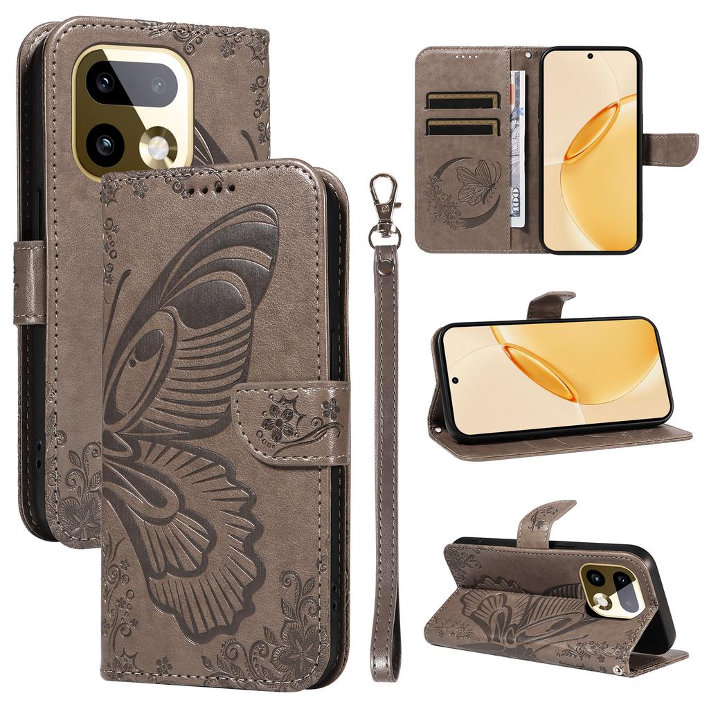 Leather Wallet Card Holder Flip Case for Realme 14 14T 14X 15 15X 15T 16 Note 70 C100 C85 C83 Pro Plus Butterfly Embossed Design