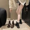 Осенне-зимние теплые хлопковые женские ботильоны, модные элегантные туфли с молнией сзади, круглые носки, короткие ботильоны