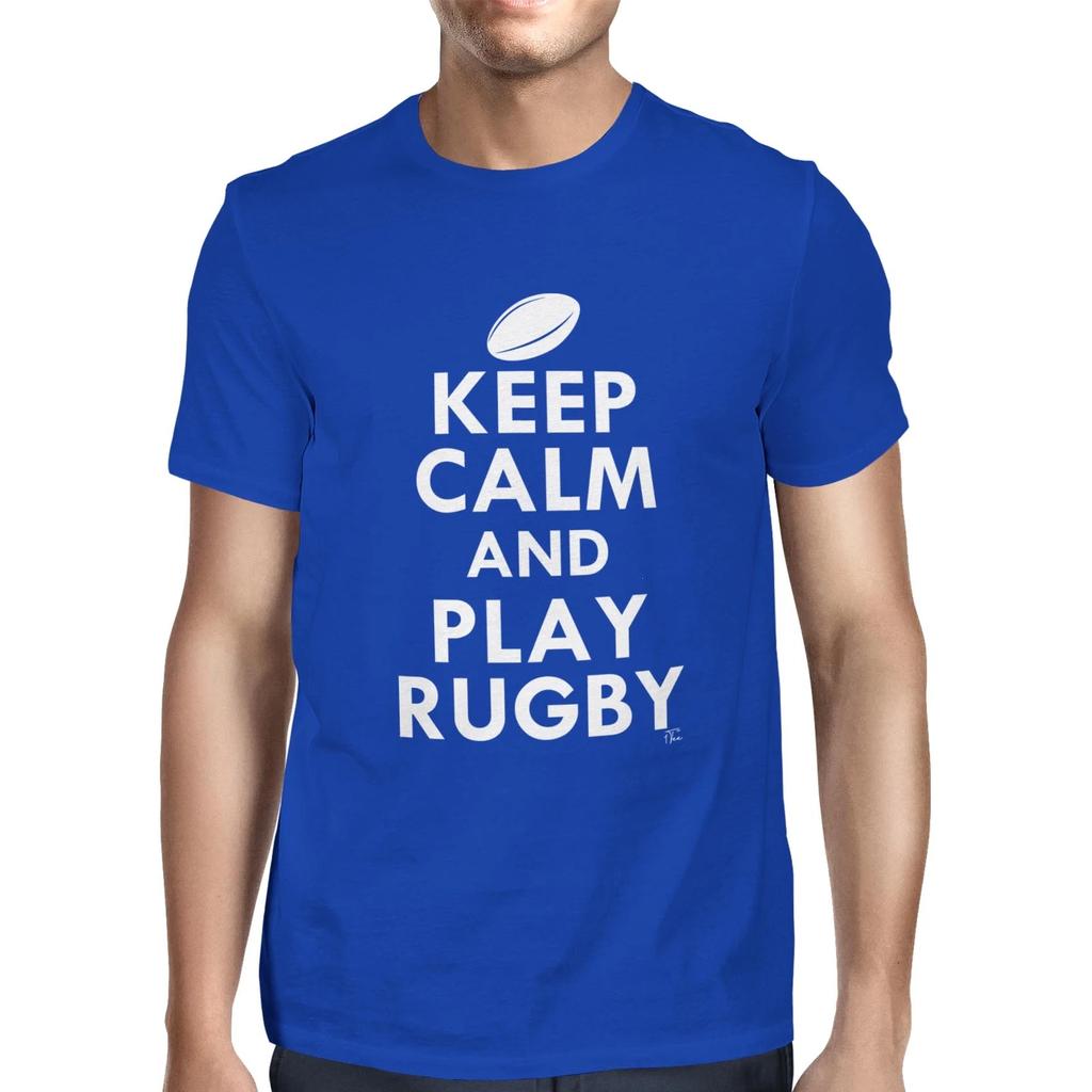 1Tee Mens Keep Calm And Play Rugby T-Shirt