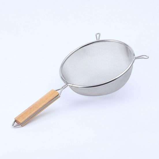 Stainless Steel Mesh Strainer with Wooden Handle Fine Mesh Filter Spoon Wire Sieve
