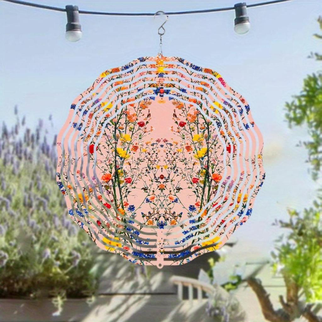 10 Inch Hanging Wind Chime Rotating Design with 360 Hook for Spring Summer Balcony Garden Decoration Unique Style To Enhance Space Atmosphere