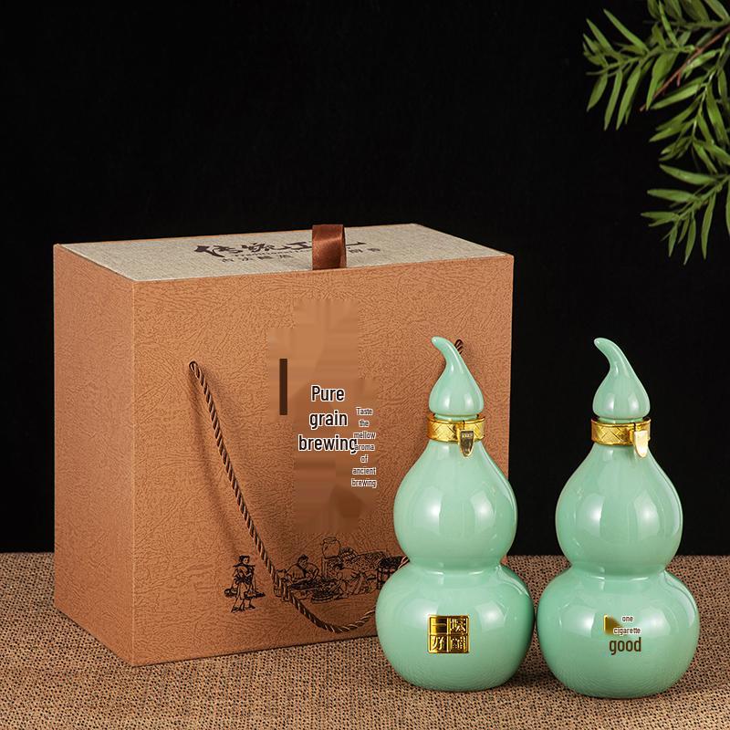 Shanxi Old-Fashioned Ceramic Vinegar Jars - Empty Gift Boxes Available in Half, 1, 2, 3, and 5 Catty Sizes