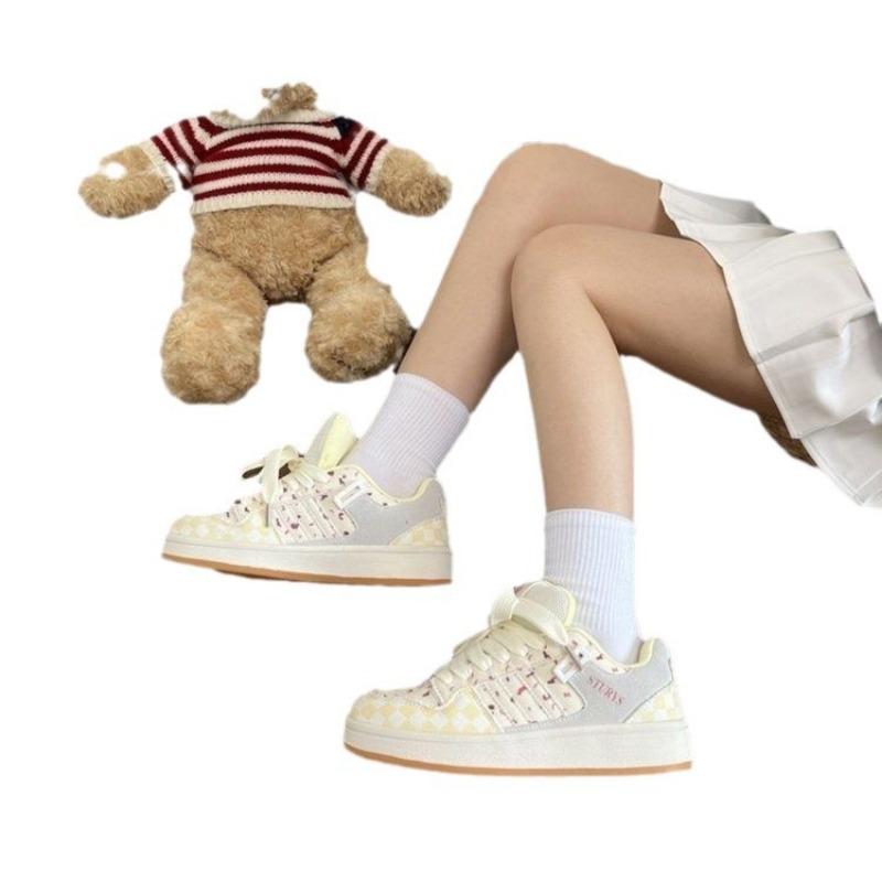 Оригинальные клюквенного цвета туфли-платформа, женские милые универсальные повседневные кеды, новые маленькие белые туфли