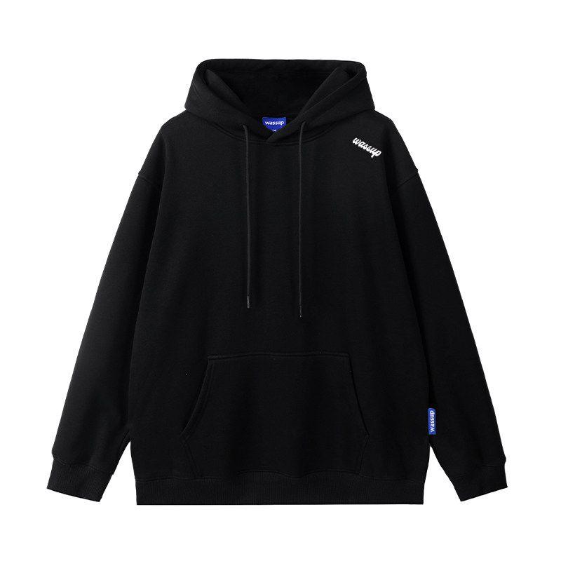 American-Style Heavyweight Letter Sweatshirt for Men, Hooded, Autumn and Winter, Fleece-Lined, Loose Fit, National Trend Brand Print, Couple's Top