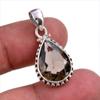 Natural Smoky Quartz Gemstone Handmade 925 Solid Silver Gift Pendant 1.25" P5R50