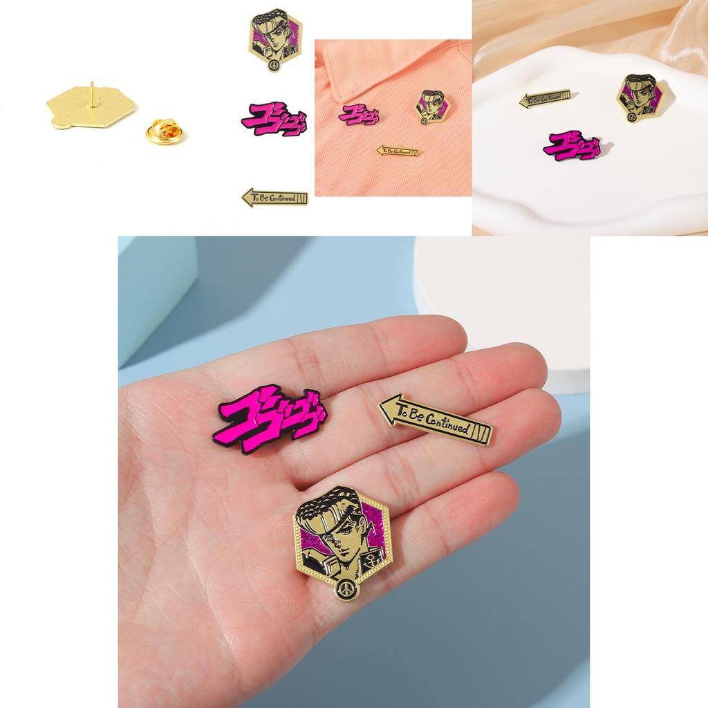 Джоджо Аниме Мультфильм Металлическая Брошь Пин Стильный Значок из Сплава Для Поклонников Унисекс Дизайн