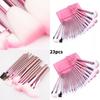 Набор кистей для макияжа 22 штуки с розовым чехлом для точного нанесения и удобства в путешествиях