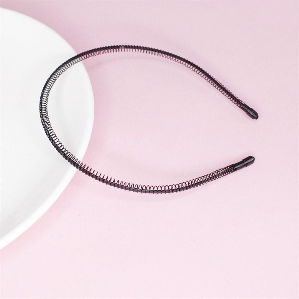 Двухслойный тонкий металлический обруч для волос, мужская резинка для волос весенней формы, повязка на голову в форме волны, детская повязка на голову