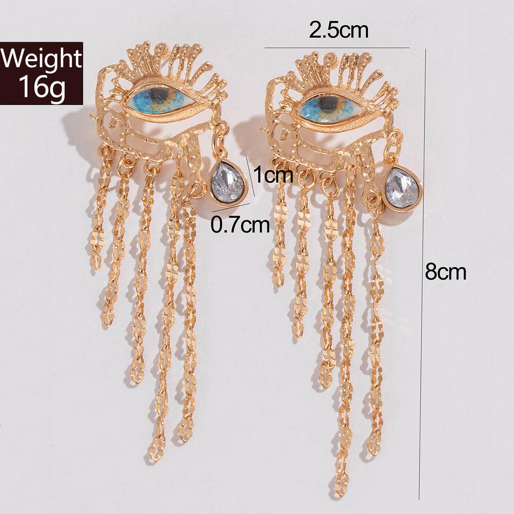 Women Vintage Eyes of Demon Earring Ring Exaggerated Trendy Earrings Style Girls Delicate Tassels Jewelry