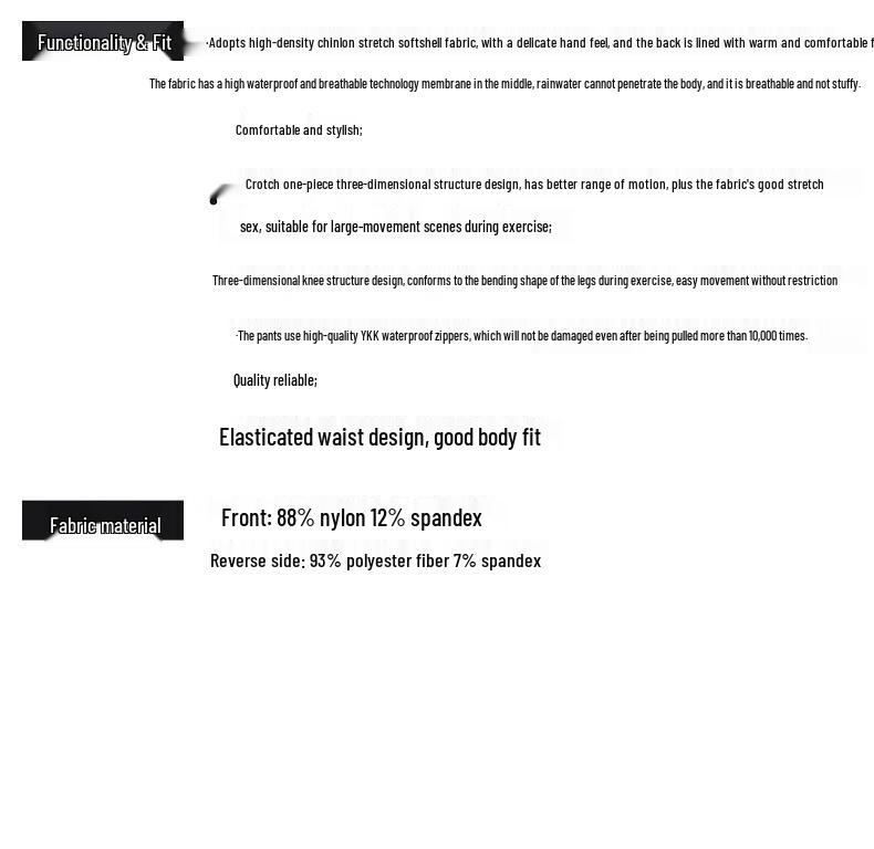 HALTI Men's Stretch Warm Windproof Outdoor Hiking Pants