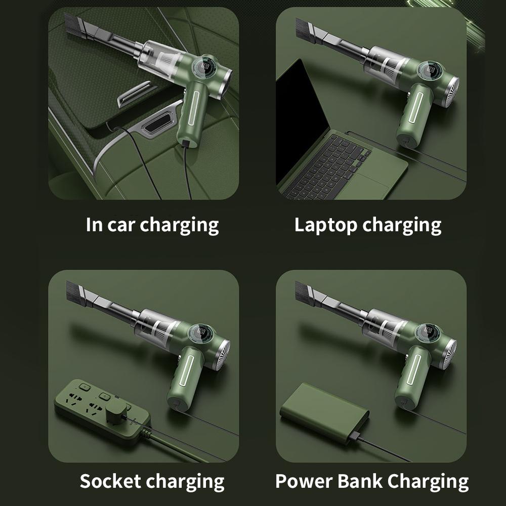 Беспроводной автомобильный пылесос Сильное всасывание Пылесборник Беспроводной ручной Пылесос для влажной и сухой уборки Воздуходувка для автомобиля 290000Па