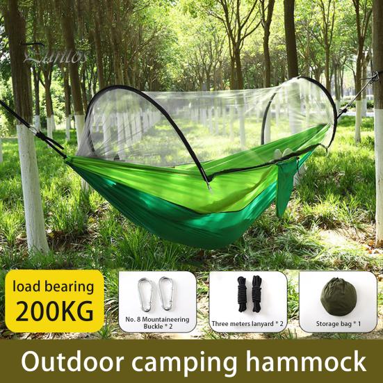 Кемпинговый гамак с сеткой от комаров 200 кг, дышащий, легкий, портативный, одинарный, с ремнями для крепления к дереву, простая установка, гамак для походов в помещении и на открытом воздухе