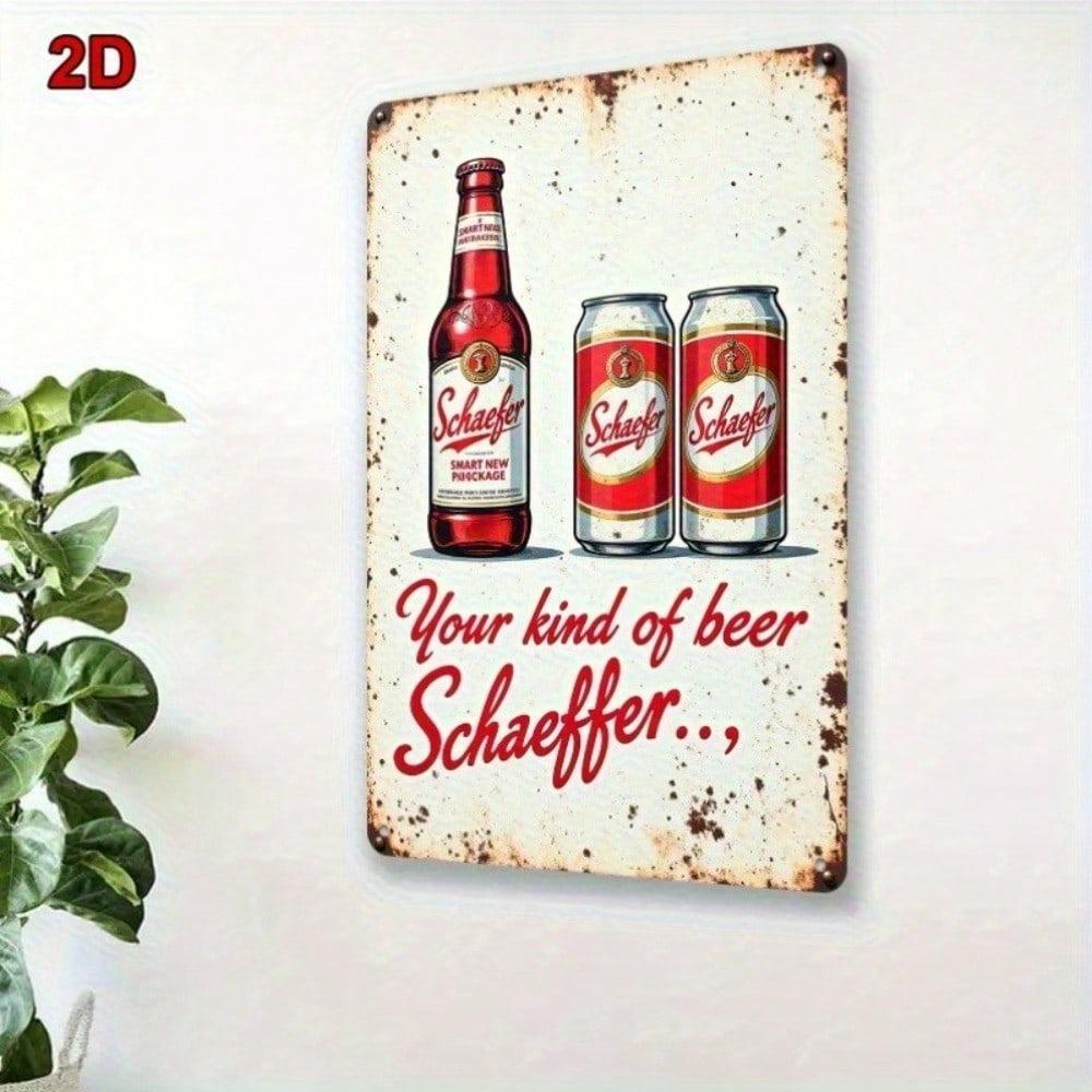 Винтажная жестяная вывеска Schaefer Beer Ретро паб Настенное искусство Металлический декор Домашний бар Гараж Мужская берлога