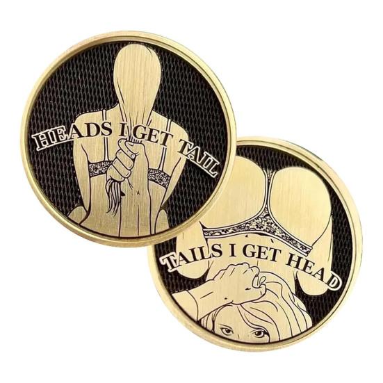 Монета для взрослых Love Challenge, сексуальная монета «Орел и решка», двусторонняя монета для взрослых, монета «Орел, я получаю решку, а решка, я получаю голову», жетон на удачу, розыгрыш, подарок для мужчин и женщин