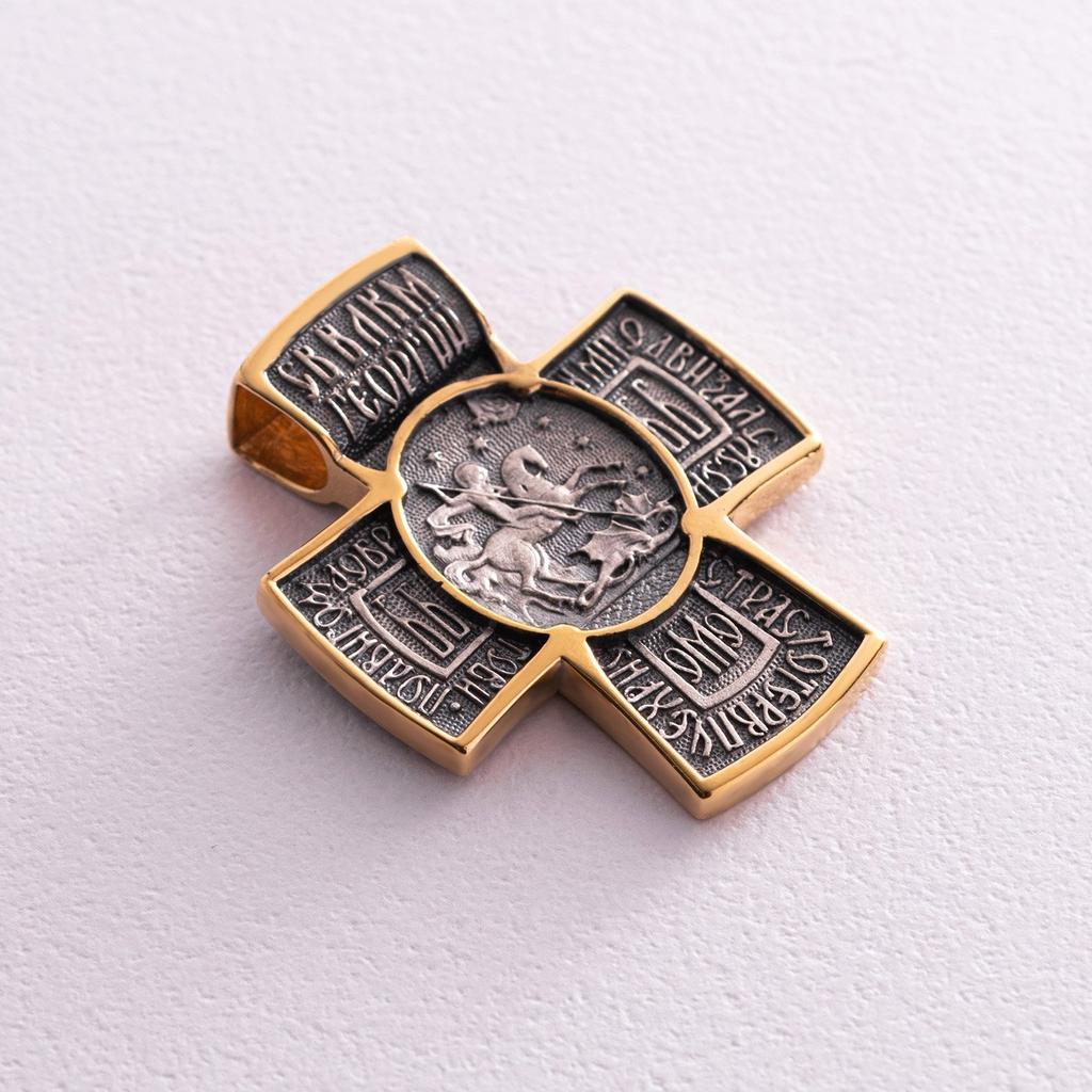 Серебряный крест Архангел Михаил Oniks