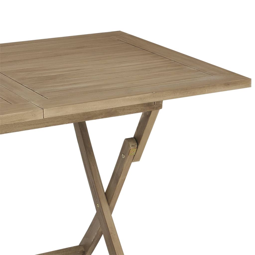 Folding Garden Table Gray 120x70x75 cm Solid Teak Wood