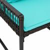 Garden Furniture Set with Cushions 7 pcs Black and Turquoise Poly Rattan