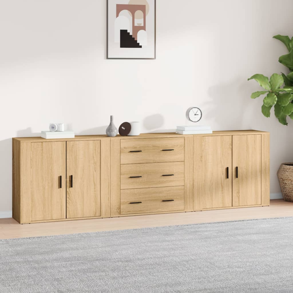 Sideboards 3 pcs. Sonoma Oak Particleboard
