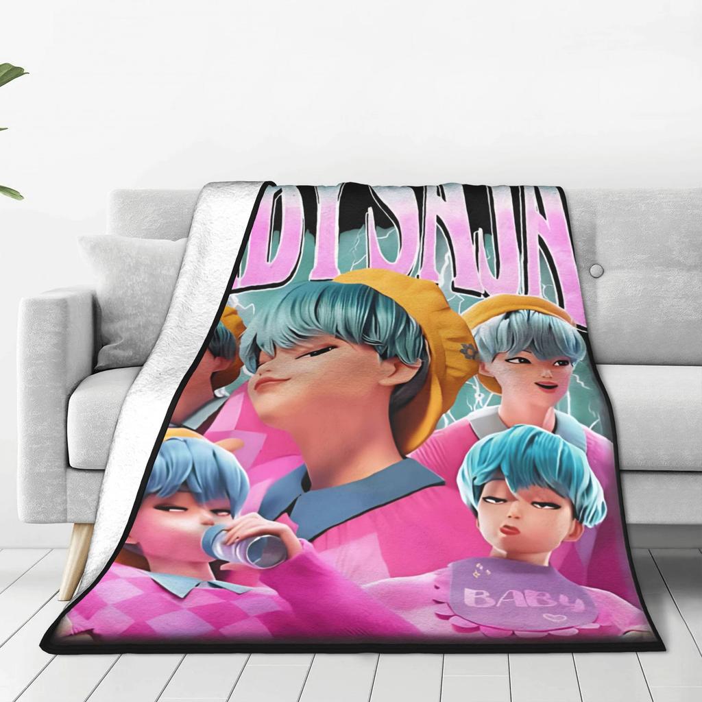 Super Warm BlanketBoy Girl Airplane Travel Saja Boys K Pop Demon Hunters Throw Blanket Flannel Bedspread For Novelty Bed Cover