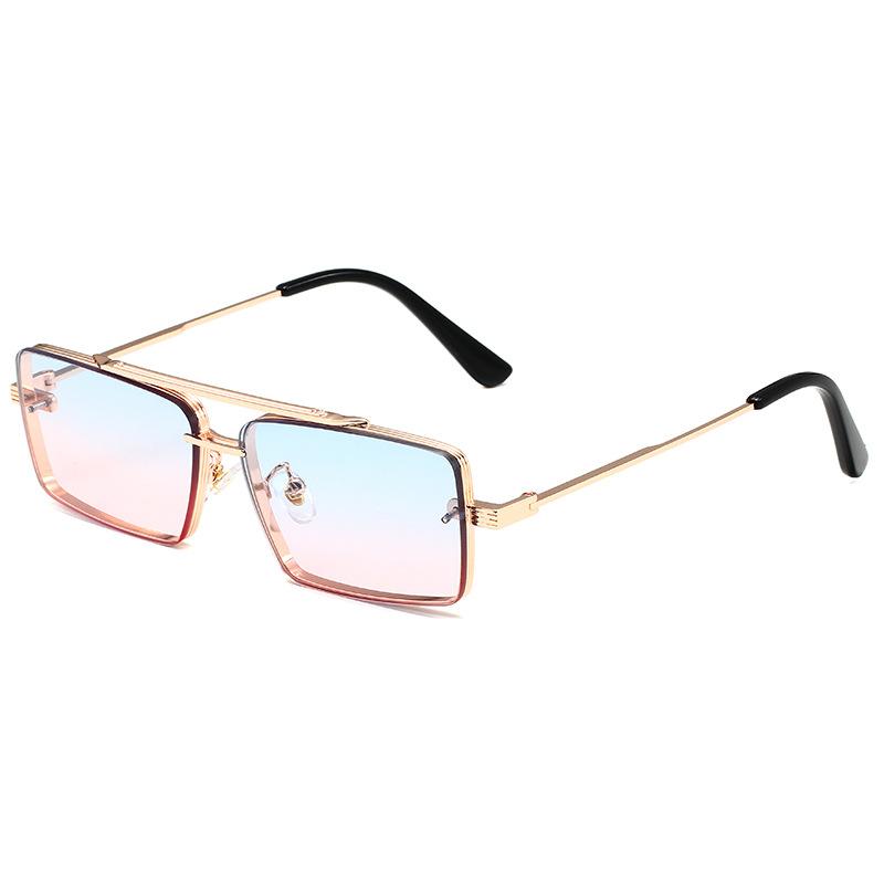 New European and American trends personalized small frame sunglasses metal square men's fashion high-end sunglasses women's glasses
